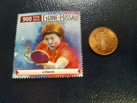 Li Xiaoxia Table Tennis Ping Pong Guine Bissau 2015 Perforated Stamp Cover