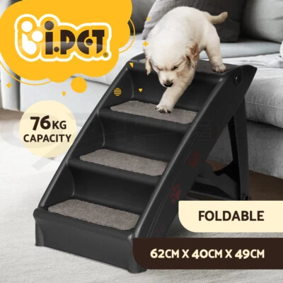 i.Pet Dog Ramp Steps For Bed Sofa Car Pet Stairs Ladder Indoor Foldable Portable - image 1 of 4