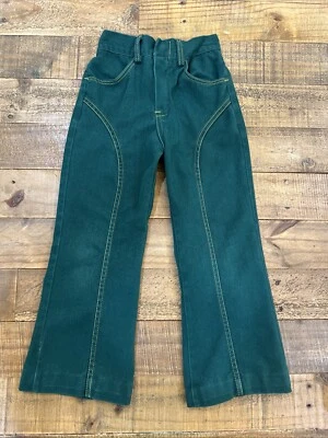 Pantalones de mezclilla verdes de pierna ancha Health-Tex años 70 de colección para niños. Ver fotos por talla Foto 1 de 4