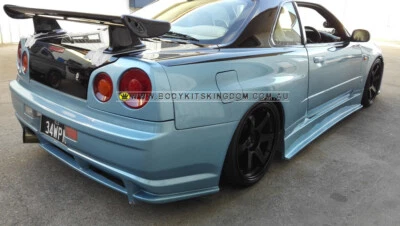 Skyline r34 gtt gts gtr carbon fiber spoiler wing with short leg - body kit bar - image 1 of 4