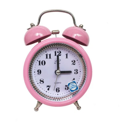 Reloj despertador retro fuerte doble campana mecánico de cuarzo con llave y luz de cabecera Foto 1 de 4