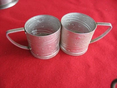 Dos portavasos de té vintage Space URSS. Podstakannik Cosmos Soviet Original am Foto 1 de 4