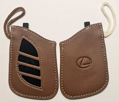 Lexus OEM Factory Key FOB Protector Cover Brown / White Stitch PT420-00184-L2 - Image 1 of 2