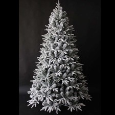 Albero di Natale 210 cm Carpino Bianco innevato neve artificiale riproduzione