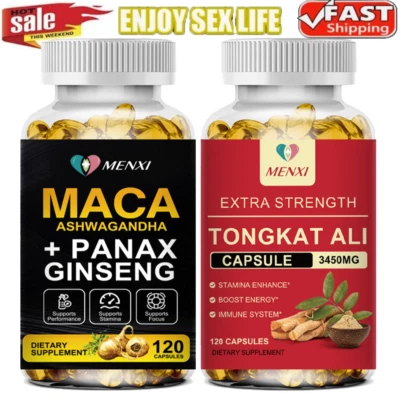 Mejora Masculina 120 Cápsulas 2 en 1 Potenciador de Testosterona y Durar Más Fuerte Foto 1 de 4