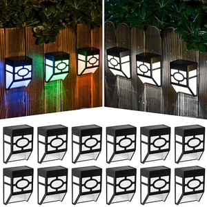 4/8/12x 8Colors LED Solar Deck Lights Outdoor Garden Yard Fence Wall Stair Decor - Picture 1 of 22