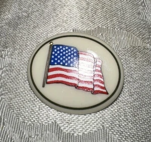Vintage Lenox Porcelain American Flag USA Patriotic Lapel Brooch Pin - Picture 1 of 3