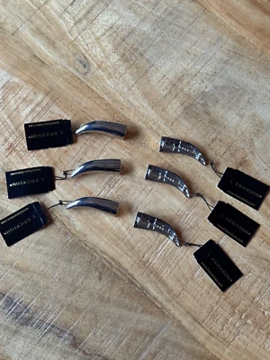 Juego de 3 pares de pinzas para el cabello y pasadores plateados L. Erickson elegantes curvos nuevos con etiquetas Foto 1 de 3