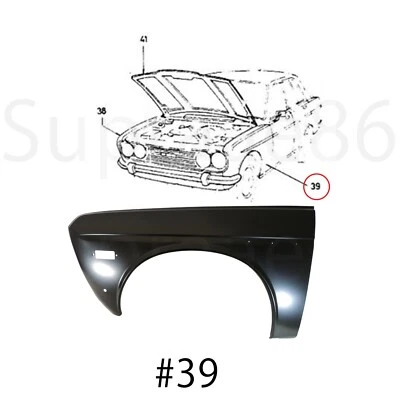 Guardabarros delantero tipo EE. UU. lado izquierdo para 1968-1973 68-73 Datsun 510 PL510 Foto 1 de 4