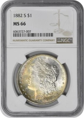 1882-S Morgan Silver Dollar MS66 NGC - Image 1 of 2