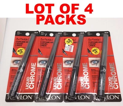 Revlon So Fierce Chrome Ink Liquid Eyeliner, Dip Ink Cap, 901 Gunmetal, 4/PACKS - Image 1 of 3