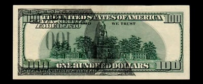 Offset Printing Error 1996 $100 Federal Reserve Note New York XF - Image 1 of 2