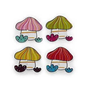 30pcs Mushroom Theme Wood Buttons Sewing Scrapbook Clothing Crafts Home Decor - Picture 1 of 9