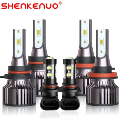 Combo LED Headlight Kit for 2010-2016 Cadillac SRX High/Low Beam Fog Light Bulbs - Imagem 1 de 4