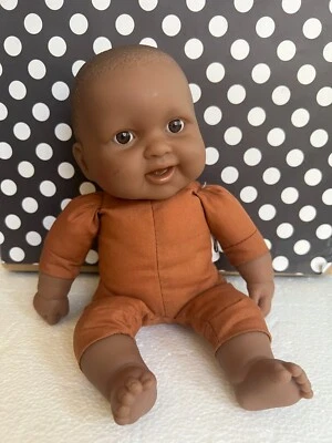 JC Toys African American Berenguer Doll, Vintage 10" Cloth & Vinyl Doll, Retro - Image 1 of 4