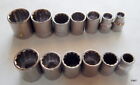 Mixed Lot 13 Pieces Craftsman 3/8" Drive Chrome 12-Point SAE Metric Sockets