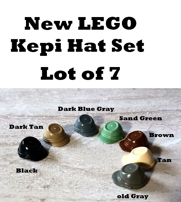 Nuevo LEGO Kepi Sombrero Set Lote de 7 Colores Surtidos Marrón Negro Tostado Oscuro Gorra Gris Vieja Foto 1 de 1