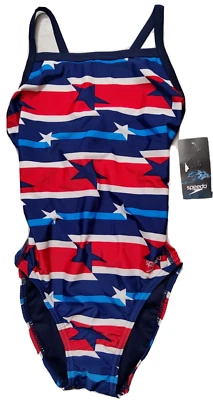 Traje de baño de una pieza SPEEDO para mujer talla 6/32 RAD BLANCO Y AZUL EE. UU. Prolt Flyback NUEVO Foto 1 de 4