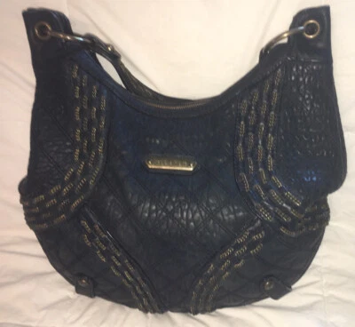 ISABELLA FIORE 黑色皮革绗缝大号流浪汉-很好 — 第 1/4 张图片