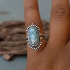 Partywear Blue Copper Turquoise Stone Ring Handmade Birthday Ring All Size MK554