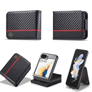 Classic Leather Shockproof Case Wallet Cover For Samsung Galaxy Z Flip 3 4 5 6 7 - Picture 1 of 46