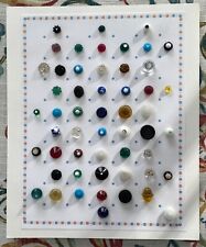 53 Antique Swirlback Charmstring Buttons, Many Shapes and Colors