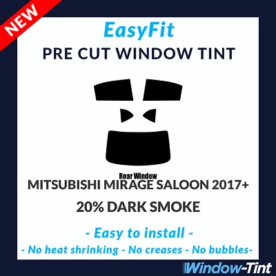 EasyFit Static Pre Cut Tint For Mitsubishi Mirage 4-Door 2017 20% Dark Rear - image 1 of 3