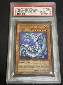 Yugioh Cyber Laser Dragon PSA 9 Shadow Of Infinity 1st Edition SOI-EN007 - Picture 1 of 2