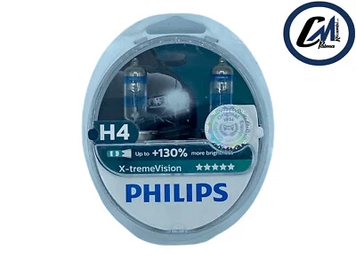 LAMPADE PHILIPS X-Treme Vision H4 12V 60/55W luce +130% luce fino a 130m 3700K - Immagine 1 di 4