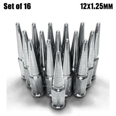 16 peças 4,5" porcas de ponta 12x1,25 ajuste Nissan Datsun Sentra Subaru Infiniti cromado - Imagem 1 de 4