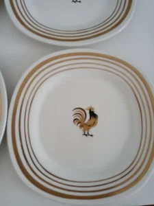  Taylor Smith Taylor Conversation Walter Dorwin Teague Rooster Bread Plates(8) - Picture 1 of 9
