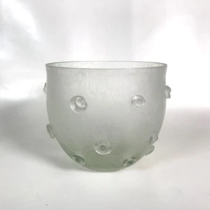 Germany CCAA Glasgalerie 1979 Signed 5" Vase W Buttons Roman Glass Inspired - Picture 1 of 6