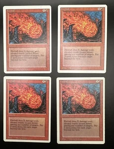 Fireball x4 Revised Edition Playset Magic the Gathering MTG - Picture 1 of 2