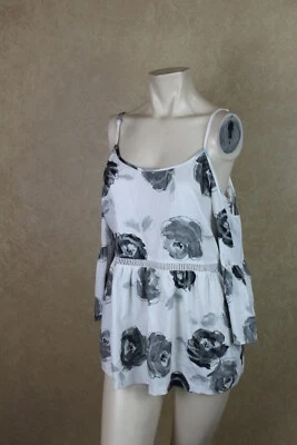 Nueva Blusa Top Kensie Para Mujer Mediana Floral Gris Blanca Talla M Nueva con Etiquetas R7E1 Foto 1 de 4