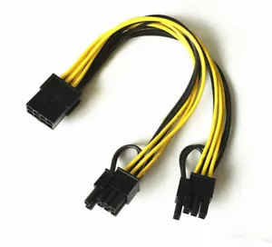 10PCS PCI-E 8p Female to Dual 8pin 6+2p Male GPU Graphics Card Power Cable - Picture 1 of 9