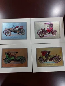 VTG FOIL LITHOGRAPH ART PRINTS.1909 PACKARD ROADSTAR.1904 DURYEA PHAFTON.1910... - Picture 1 of 9