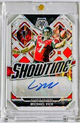 2024 Panini Mosaic -Showtime Signatures Michael Vick #SS-MVK White Prizm/25 (AU) - Image 1 of 2