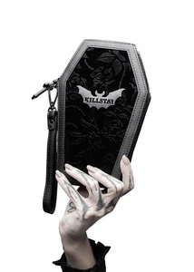 Killstar Vampire's Kiss Coffin Wallet Burnout Velvet Black Bat Accent New In Box - Photo 1/6