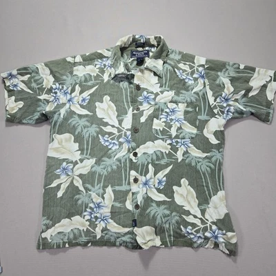Abercrombie & Fitch Muscle Fit Floral Tropical Hawaiian Button Up Shirt Men's M - Image 1 of 4