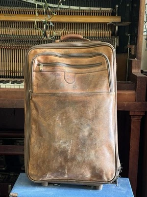 Maleta con ruedas de cuero Hartmann vintage Foto 1 de 4