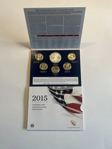 2015 US Mint Annual Uncirculated Dollar 6 Coin Set with American Silver Eagle - Picture 1 of 1