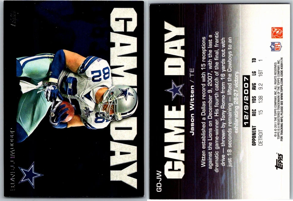 2011 Topps Game Day  Jason Witten - Image 1 of 1