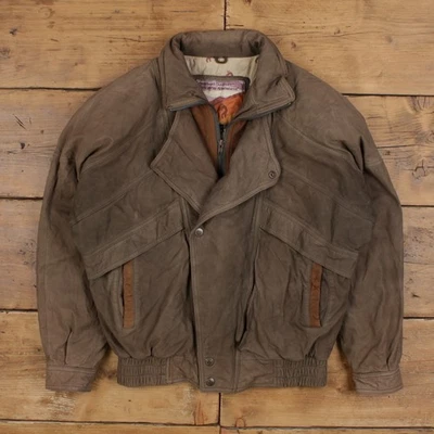 Chaqueta de Cuero Overland Outfitters De Colección M Para Hombre Años 90 Bombardero Vuelo Foto 1 de 4