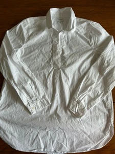 Reimagined By J.CREW Popover Top Women Medium White L/S V-Neck Blouse AS359 - Picture 1 of 3