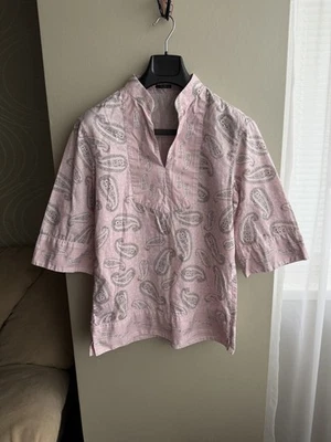 Túnica/camisa de algodón con estampado de cachemira Miu para mujer Foto 1 de 4