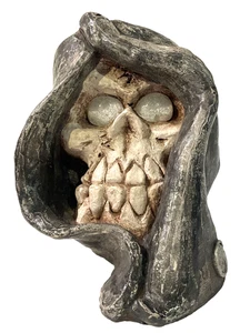 Jason Christoble Skull Candle Holder Grim Reaper Matchless Grove Glass Eyes 1983 - Picture 1 of 18