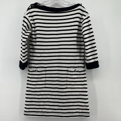 Vestido Jersey Kate Spade Azul Marino Blanco Rayas Inspirado en la Náutica Algodón Talla Pequeña Foto 1 de 4