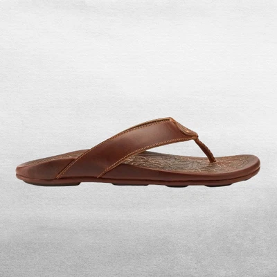Sandalias de cuero para hombre OluKai Mekila en marrón natural (elige la talla) Foto 1 de 4