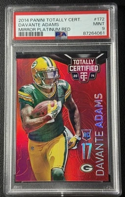 2014 Panini Totally Certified Mirror Platinum Red Davante Adams /25 PSA 9 Mint - Image 1 of 2