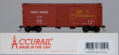 HO Accurail #3504 40' AAR Steel Boxcar Union Pacific #197866 Built Up - Image 1 of 4